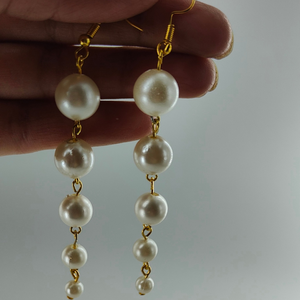 White Beaded Earrings