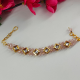 Kundan & Pink Crystal Beads Br