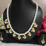 White kundan & Pearl Mala Set