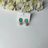 Green Pearl studs