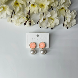 Orange Pearl Studs