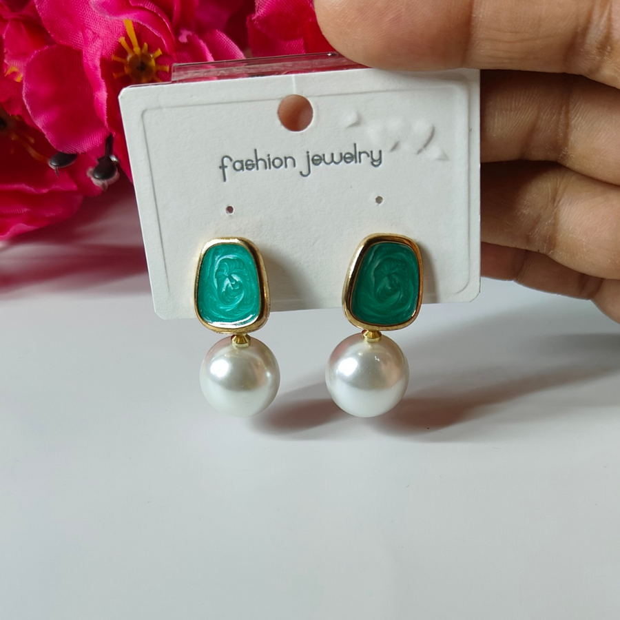 Green Pearl studs