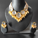 Light Peach Kundan Studded Necklace Set