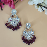 Beautiful Magenta Chandbali Earrings