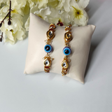 Gold Plated Kundan & Evileye Couple Rakhi