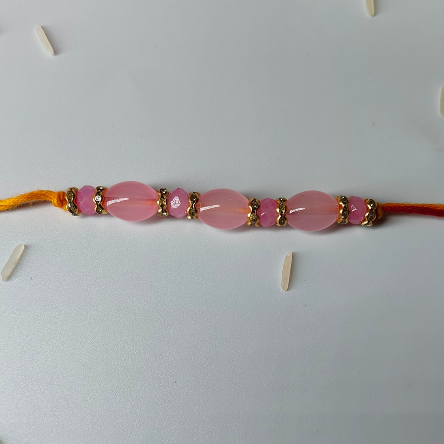 Pink Bead Rakhi