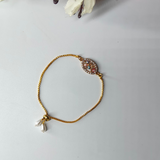 Gold Plated Evileye Charm Chain Bracelet