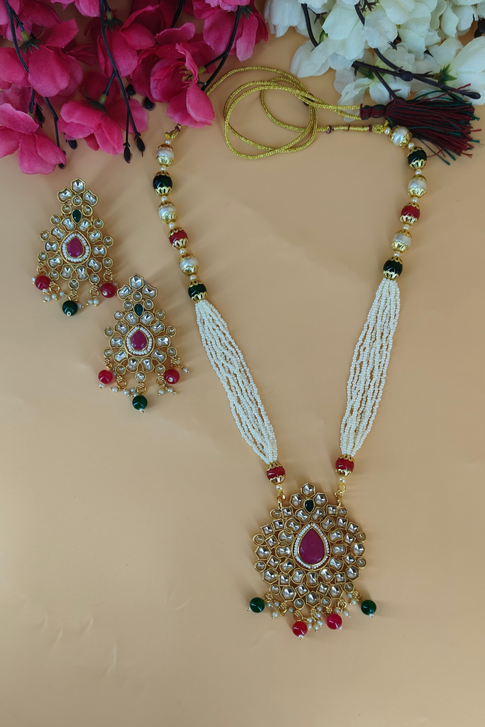 Multicolour long Beaded Pendent set