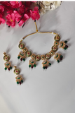 Green Kundan Studded Necklace Set