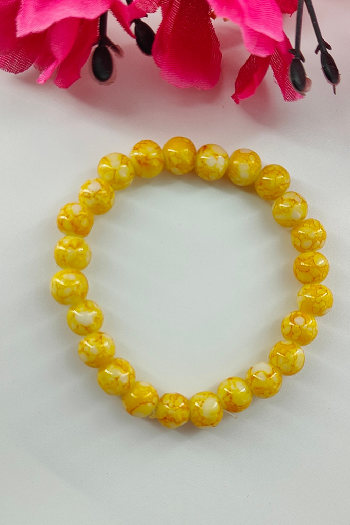 Yellow Glass Bead Bracelet