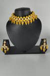 Yellow Beads & Kundan Necklace Set