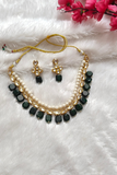 Green Kundan & Pearl Necklace Set