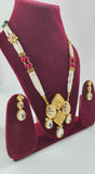 Multicolour Beaded & Kundan Long Pendant Set