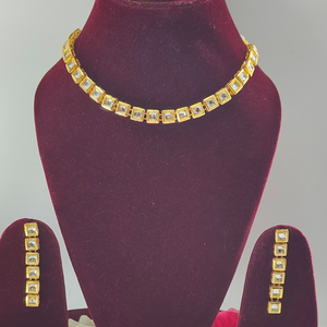 Gold Plated Kundan Studded Statement Necklace Set