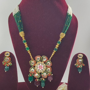 Multicolour long Beaded & Pendant Set