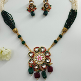 Multicolour long Beaded & Pendant Set