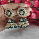 Green Trending Printed Jhumka