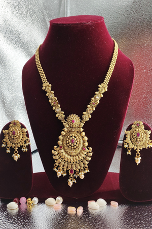 Gold Plated Long Pendant Set