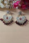 Maroon kundan Chandbali Earrings