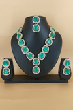 Green Uncut Polki kundan Necklace Set