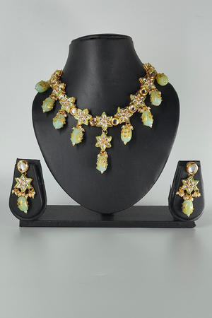 Green kundan Necklace Set